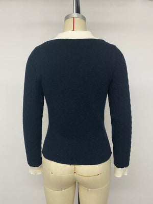 navy blue pullover sweater with pullover and cable knit