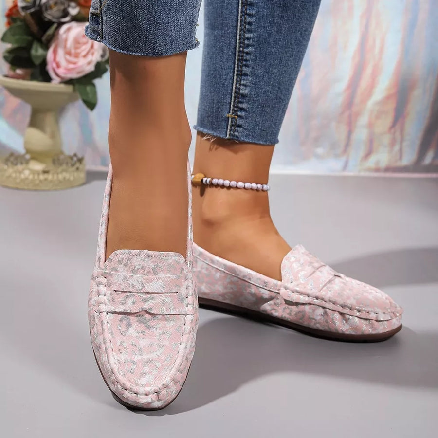 PU Leather, Rubber Imported Size & loafers in Pink with regular silhouette