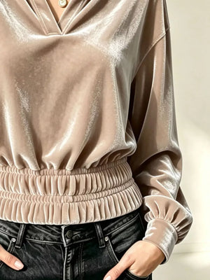 Lavender blouse with hip-length and pullover