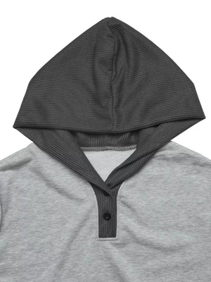 athleisure pullover hoodie in Gray with hooded
