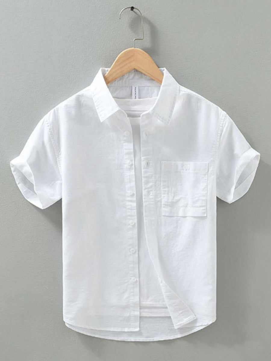 classic button-down shirt in Light Green with collared