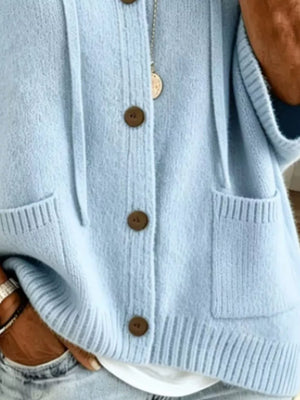 Purple relaxed cardigan with hooded
