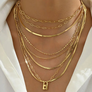 18K Gold-Plated,Stainless Steel Care instructions: Avoid wearing during exercise necklace in Gold with layered silhouette