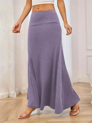 Flowy Maxi Skirt With Wide Waistband, view 13