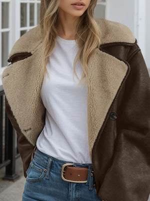 100% polyester Care instructions: Machine wash cold jacket in Coffee Brown with relaxed silhouette