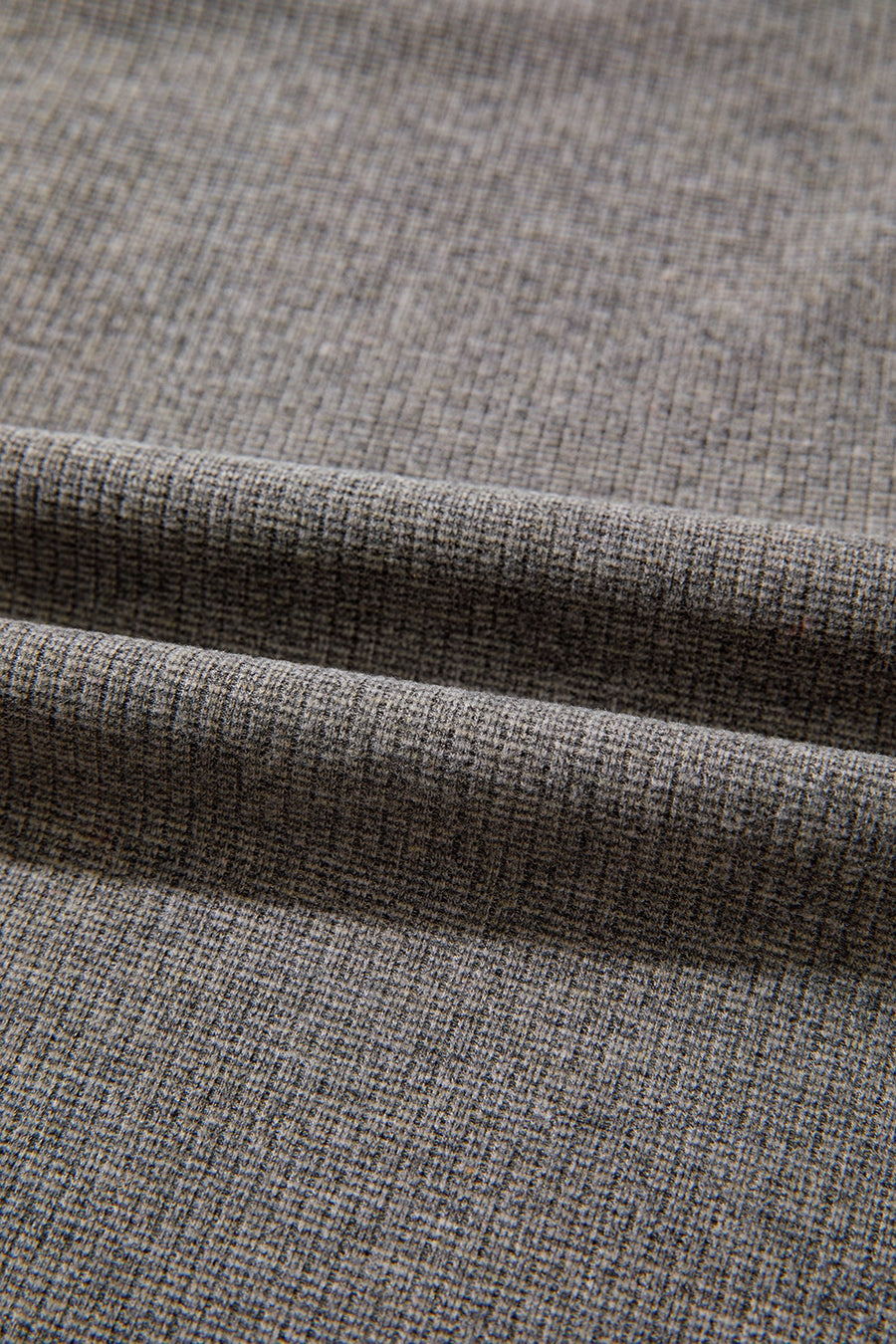 Solid Color Ribbed Lace Trim V-Neck Top in charcoal gray with buttoned