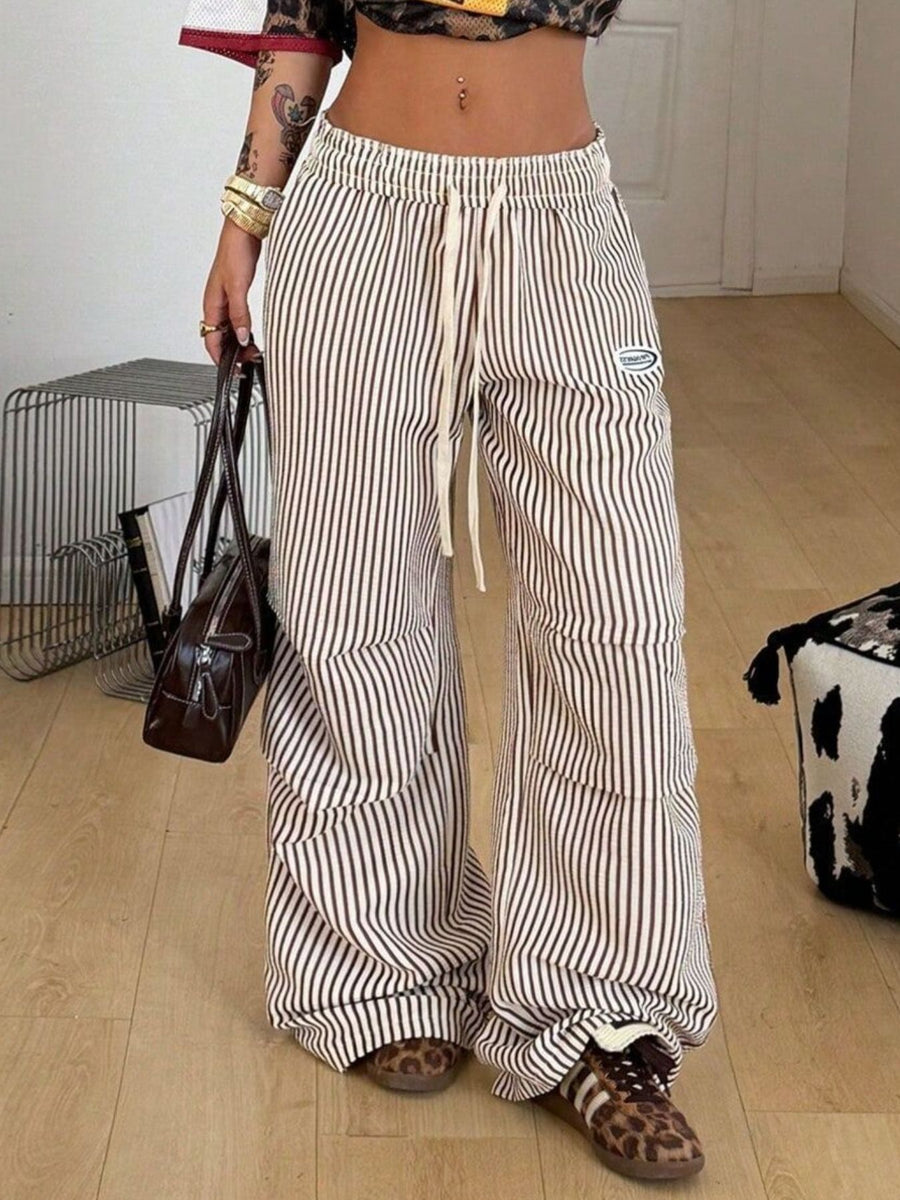cargo pants featuring striped in Khaki with 100% polyester Care instructions: Machine wash cold texture