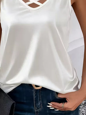 100% polyester Care instructions: Machine wash cold tank top in Gold with relaxed silhouette