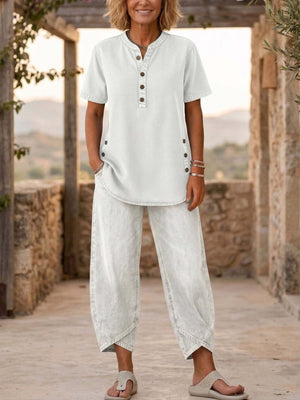 95% polyester, 5% elastane Care instructions: Machine wash cold pajama set in Black with relaxed silhouette