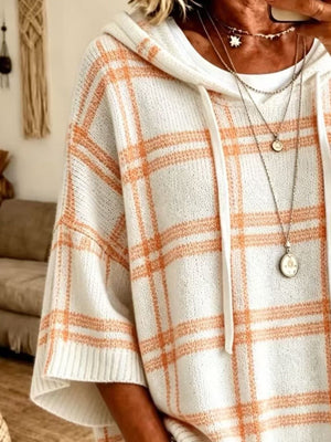 pullover sweater in Light Gray with Ribbed and hip-length