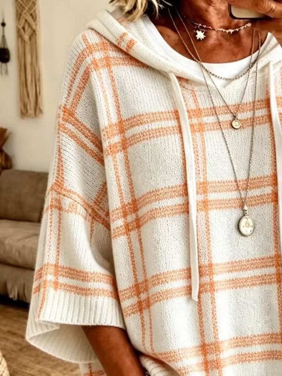 pullover sweater in Light Gray with Ribbed and hip-length