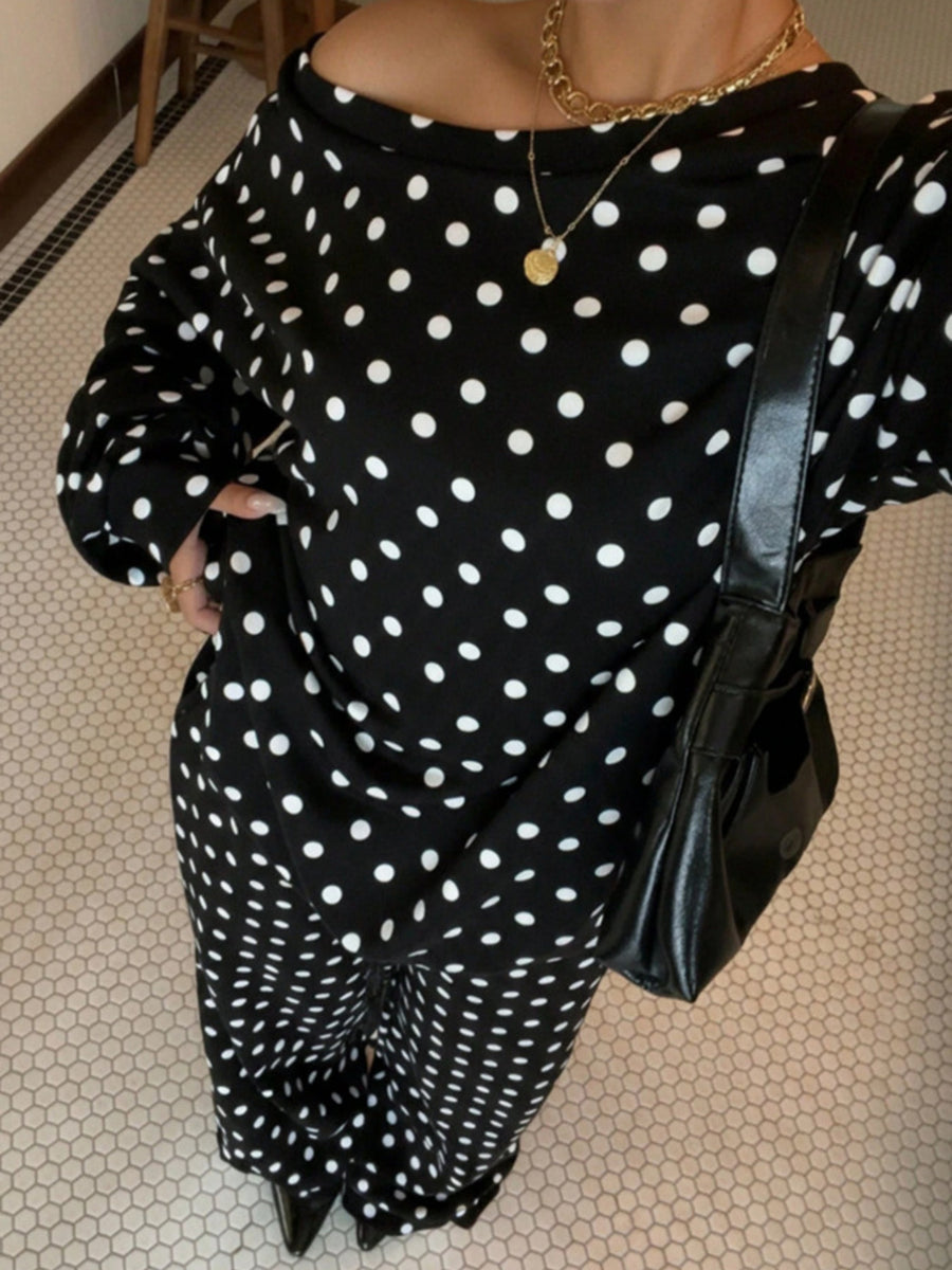 pajama set in Brown with oversized and hip-length, full-length