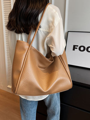 tote in Off-white with shoulder strap and large
