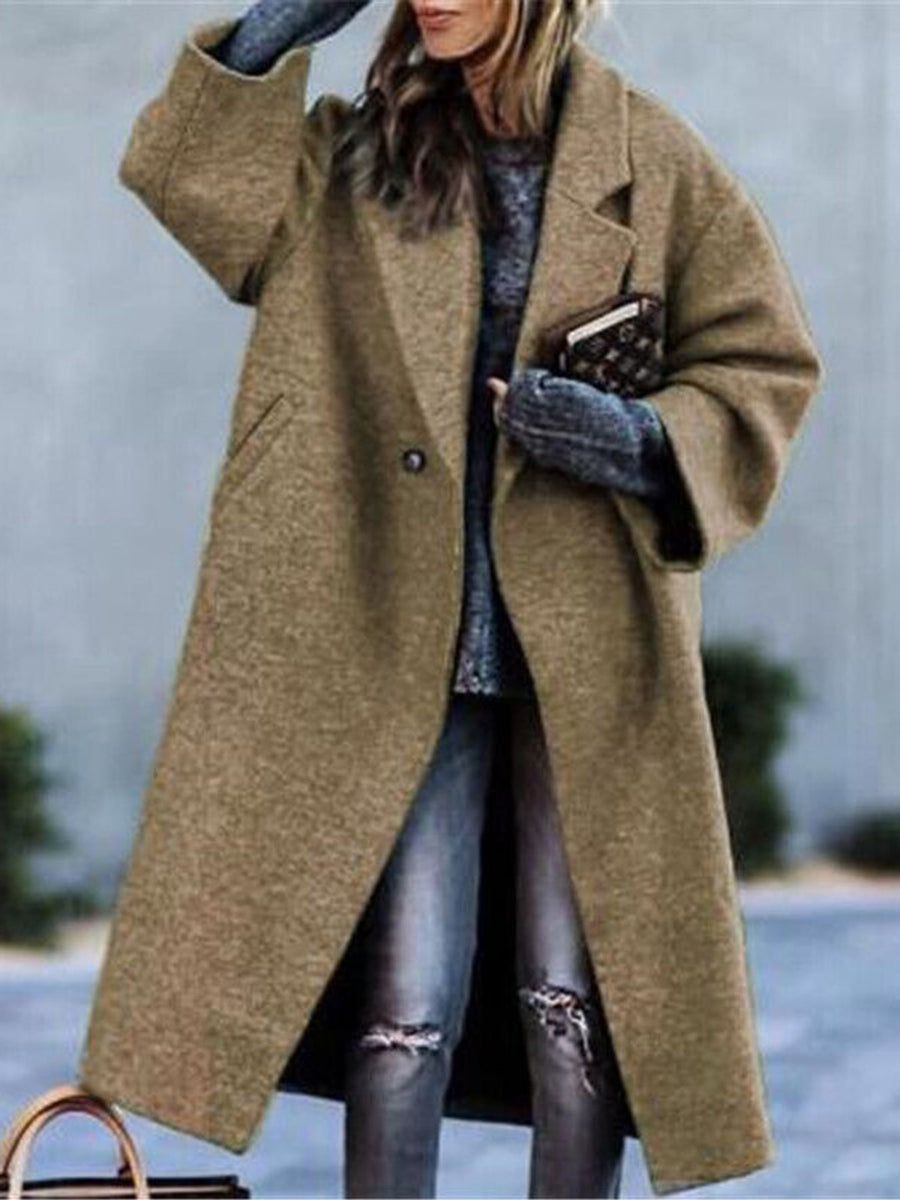 overcoat in camel featuring thermal and oversized fit