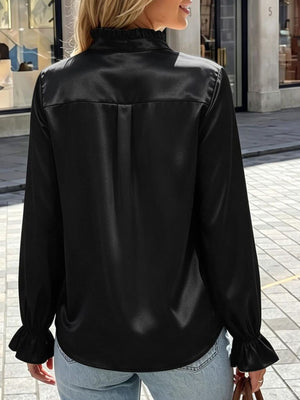 100% polyester Care instructions: Machine wash cold blouse in Blue with regular silhouette