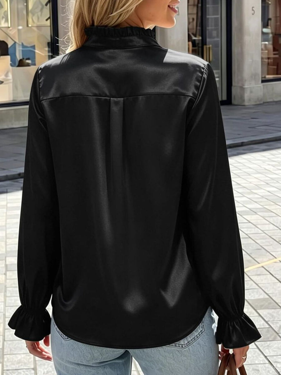 100% polyester Care instructions: Machine wash cold blouse in Blue with regular silhouette
