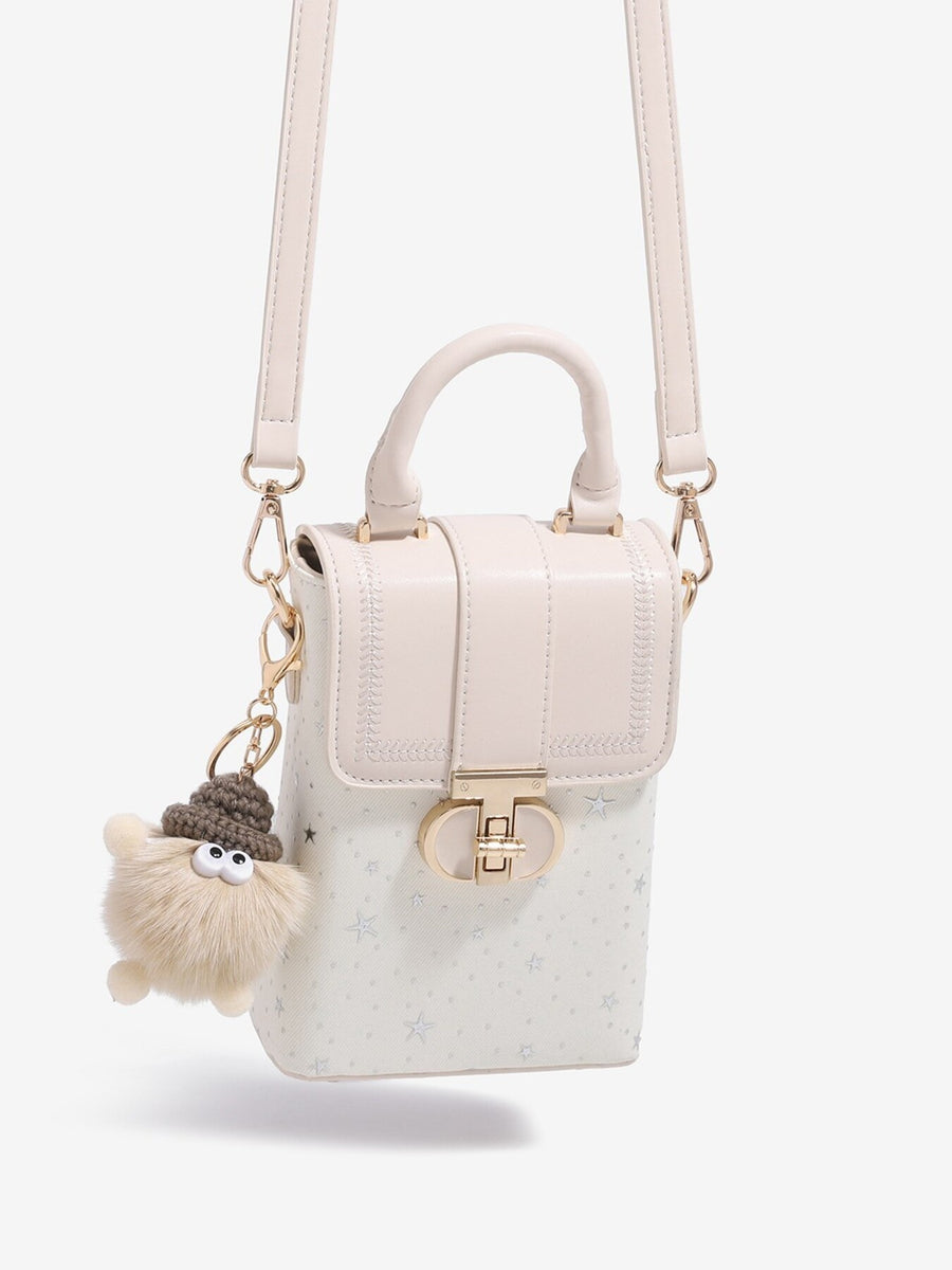 crossbody bag in White with star-print and mini