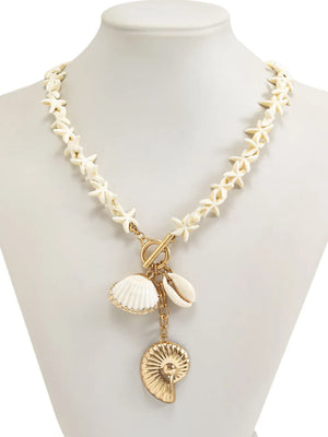 18K Gold-Plated,Stainless Steel,Shell Care instructions: Avoid wearing during ex necklace in Gold with pendant necklace