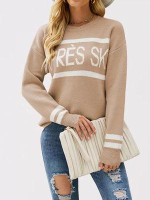 crewneck sweater featuring graphic in white with 50% Rayon 28% Polyester 22% Nylon Care instructions: Machine wash cold