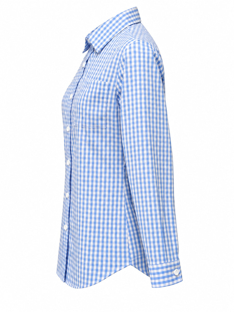 Polyester & button-down shirt in red with relaxed silhouette