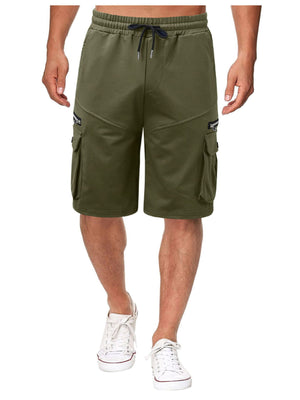 Army Green cargo shorts with bermuda and drawstring | elastic