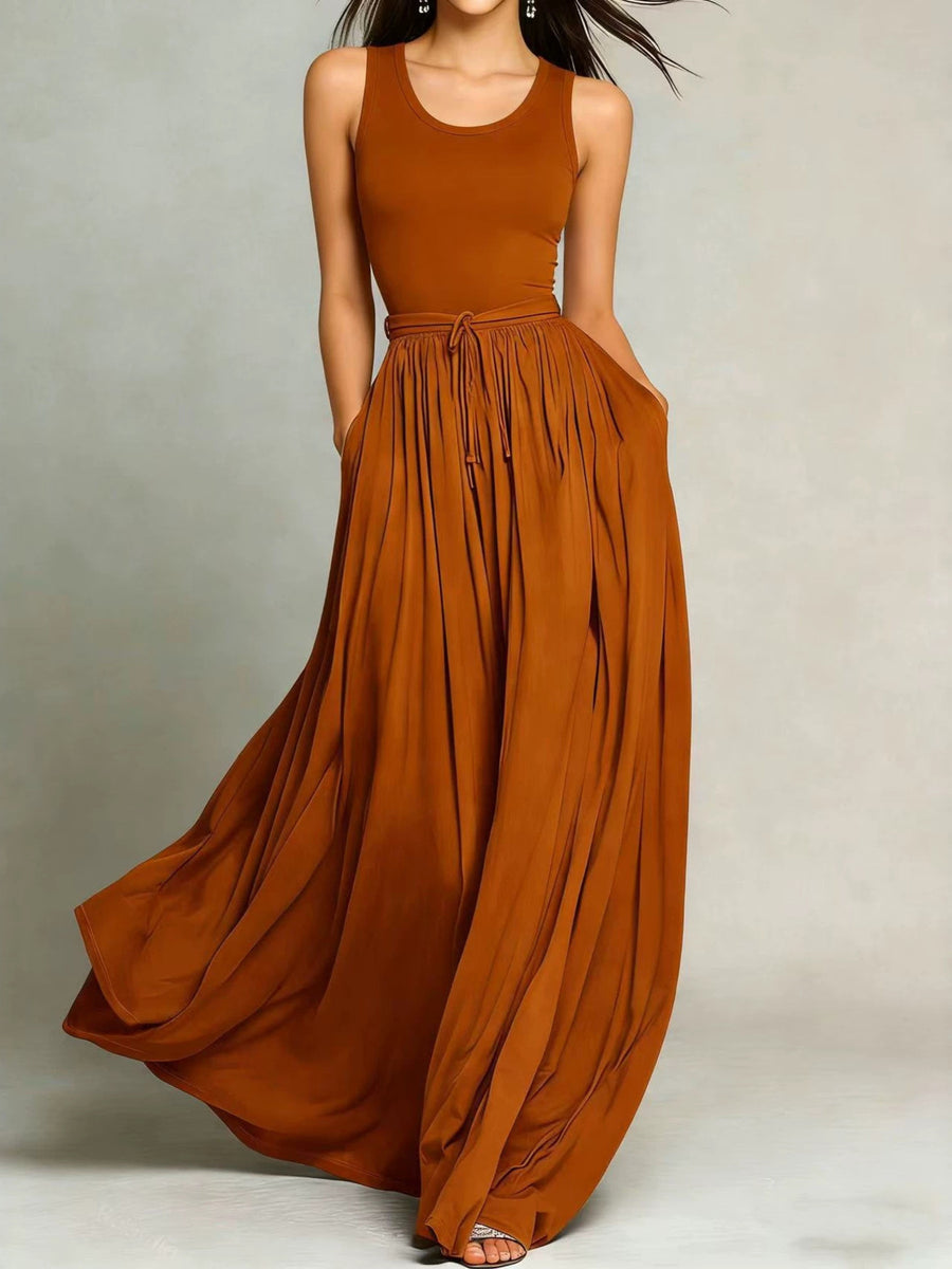 100% polyester Care instructions: Machine wash cold maxi dress in Black with A-line silhouette