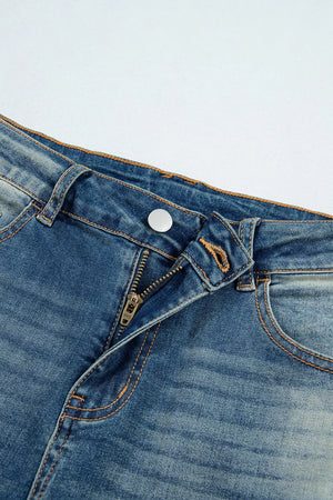 dark wash blue flare jeans