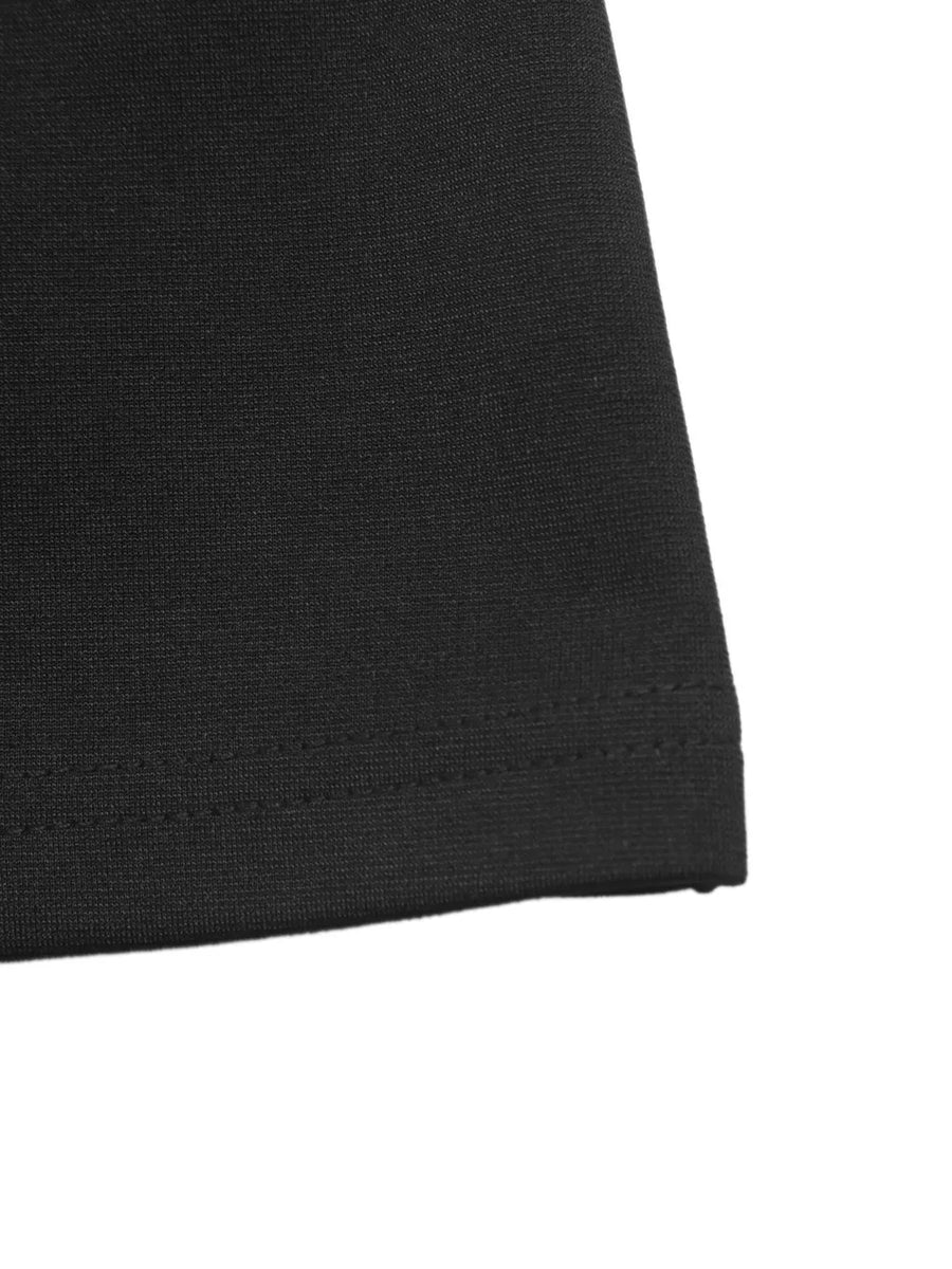 Cutout Back Long Sleeve Bodycon Mini Dress in Black with slit