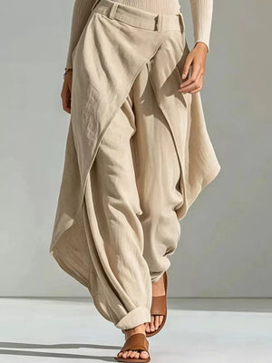 100% polyester Care instructions: Machine wash cold two-piece set in beige with relaxed silhouette