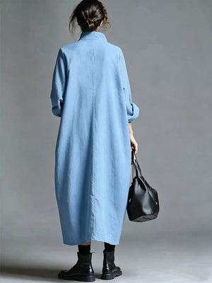Sky Blue midi dress with midi and pullover