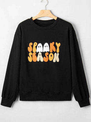 65% polyester, 35% cotton100% polyester Care instructions: Machine wash cold sweatshirt in white with relaxed silhouette