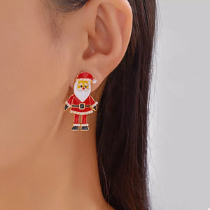 white earrings featuring 18K gold-plated and figural