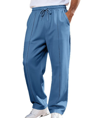 Men's Full Size Drawstring Wide Leg Sweatpants in white with drawstring