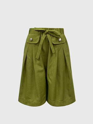 100% polyester Care instructions: Machine wash cold bermuda shorts in Red with relaxed silhouette