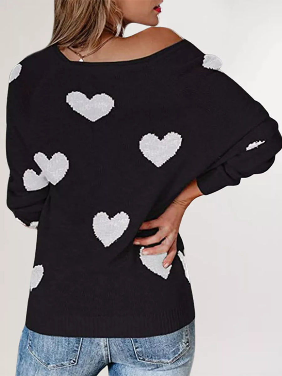 romantic v-neck sweater in Red with v-neck