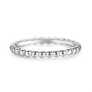 18k Gold-plated 925 Sterling Silver Bead Ring in Silver