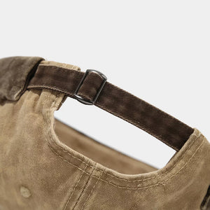 Vintage Distressed Star Patch Hat in Camel with distressed