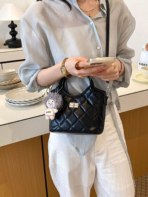 crossbody bag in Black with quilted and quilted