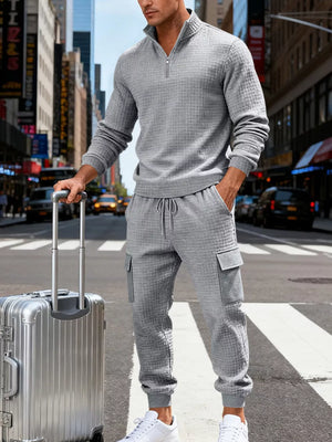 95%polyester, 5%spandex Care instructions: Machine wash cold lounge set in Khaki with relaxed silhouette