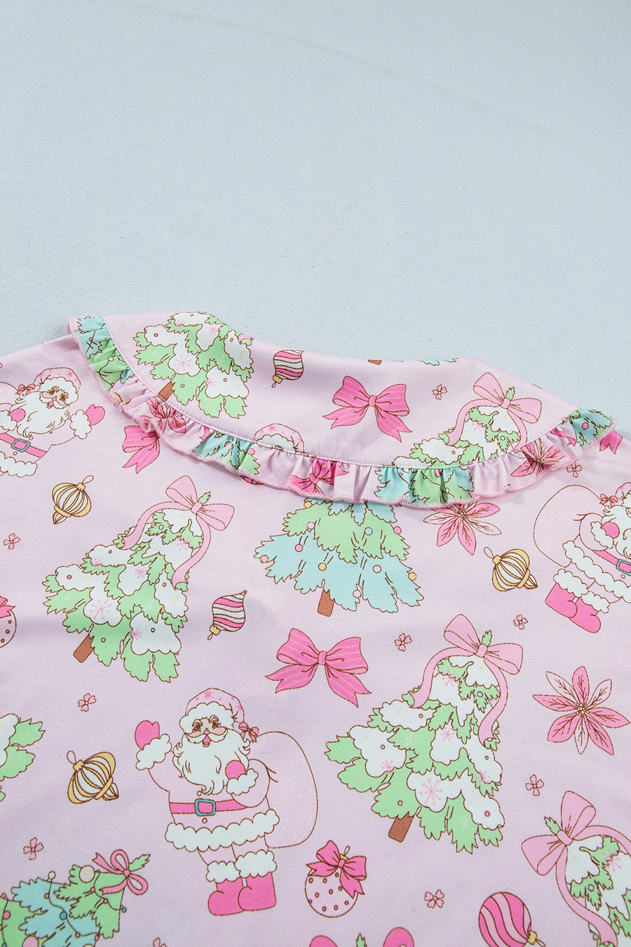 light pink relaxed pajama set with collared