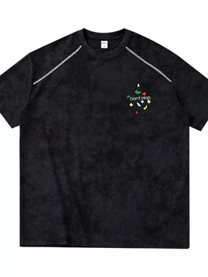 Men's Printed Round Neck T-shirt in Black