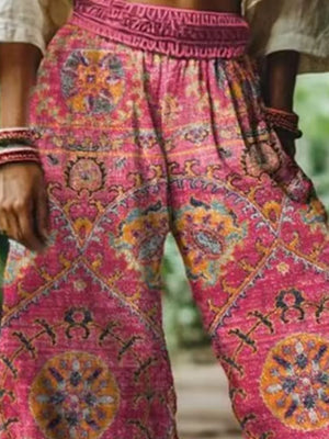 wide-leg pants featuring floral in White with 100% polyester Care instructions: Machine wash cold texture