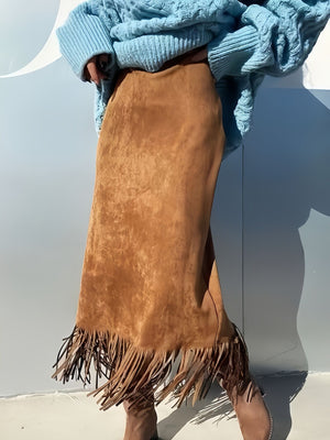 90% polyester, 10% elastane Care instructions: Machine wash cold midi skirt in Dark Blue with straight silhouette