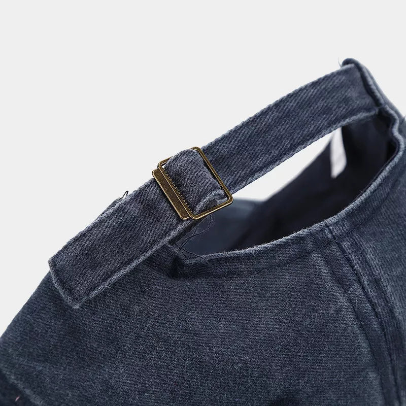 Washed Cat Ear Baseball Cap in black with cat ears