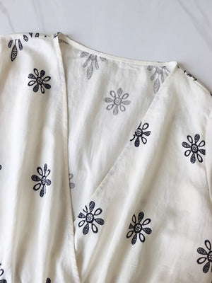 Printed Surplice Half Sleeve Romper option 5