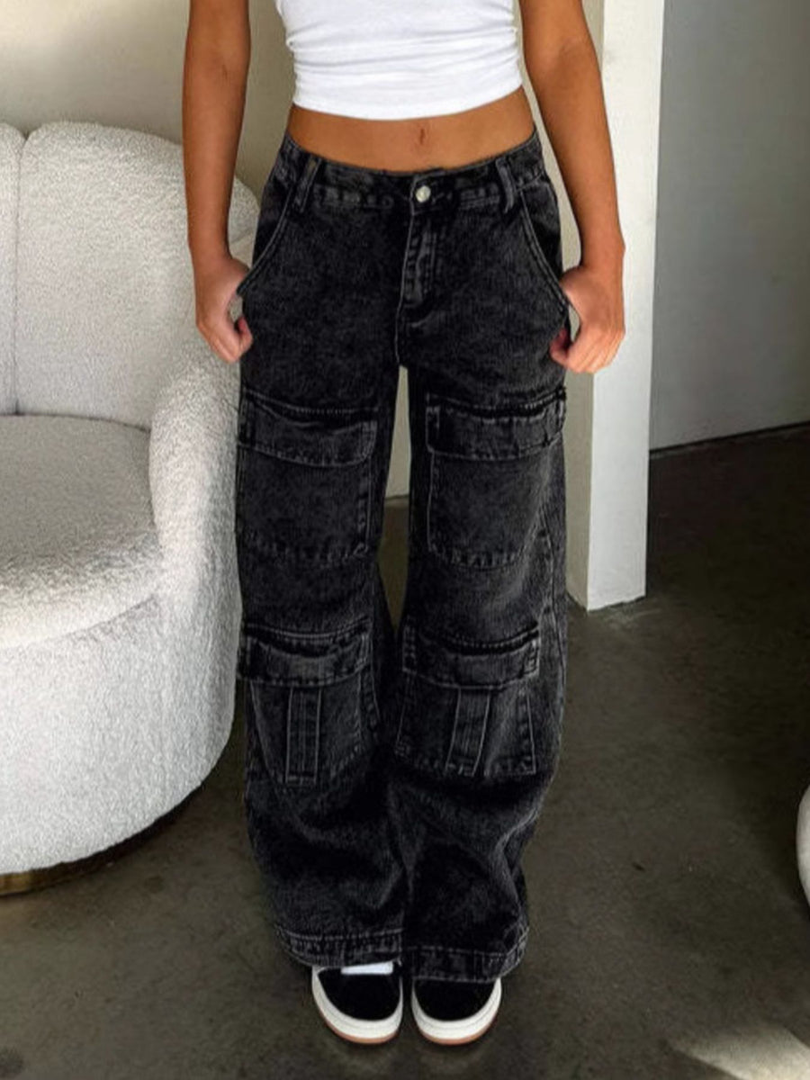 Blue wide-leg jeans