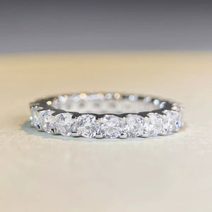 925 sterling silver, Moissanite Care instructions: Avoid wearing during exercise ring in Silver with fitted silhouette