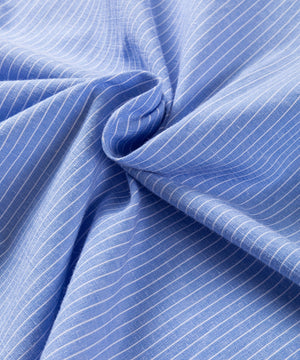 Light Blue Relaxed Stripe-Textured Button-Down Shirt