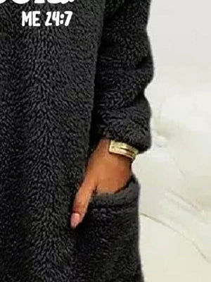 Pink sweatshirt with tunic-length and pullover