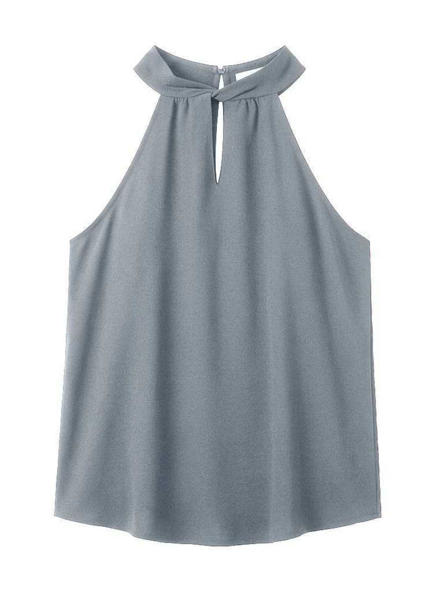 White relaxed tank top with halter